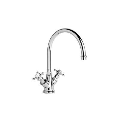 Brodware Winslow Swivel Sink Mixer White Porc Levers & C/D Cp - Image 3