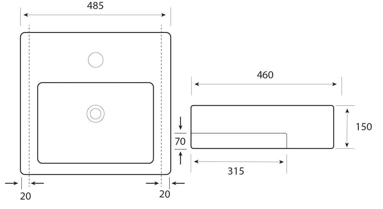 Caprice Semi Recessed Basin - Image 4
