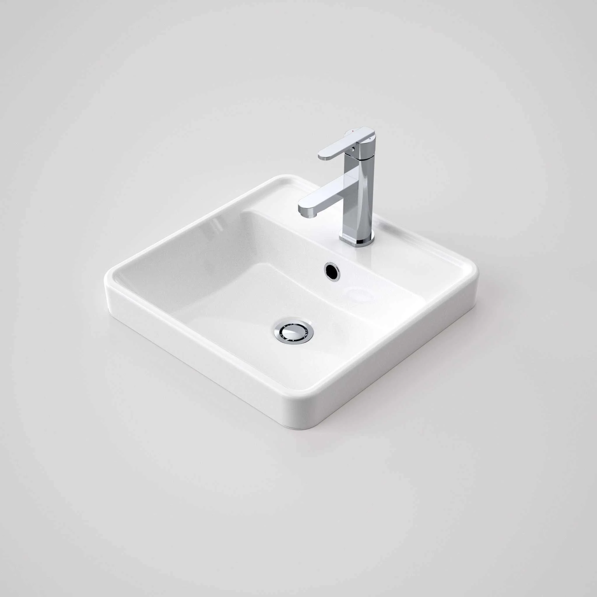 Caroma Carboni II Inset Basin White 1 Tap Hole - Image 3