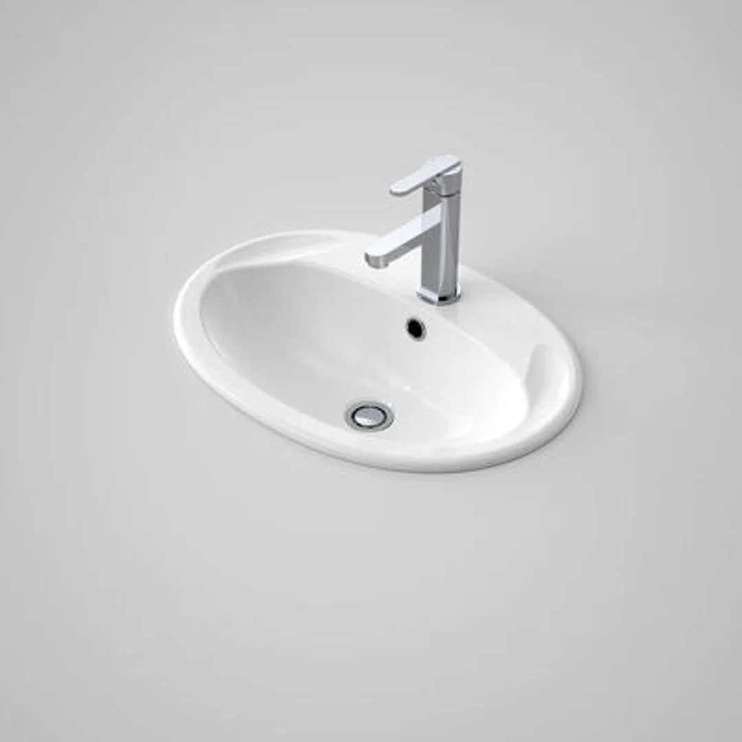Caroma Centro 565mm X 395mm Vanity Basin 3 Tap Hole White 664135W