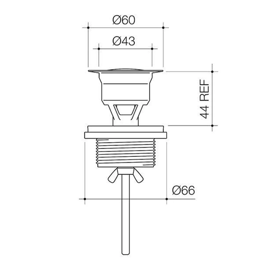 Caroma Chrome Basin Pop-Up Plug And Waste - Image 6