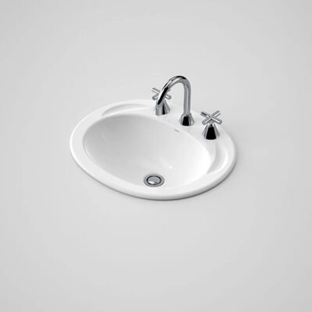Caroma Concorde 500 Vanity Basin White 3 Tap Hole - Image 2