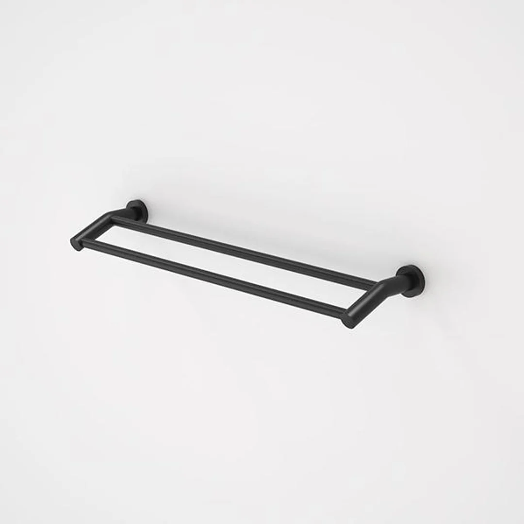 Caroma Cosmo Metal Double Towel Rail 630mm Matte Black - Image 2