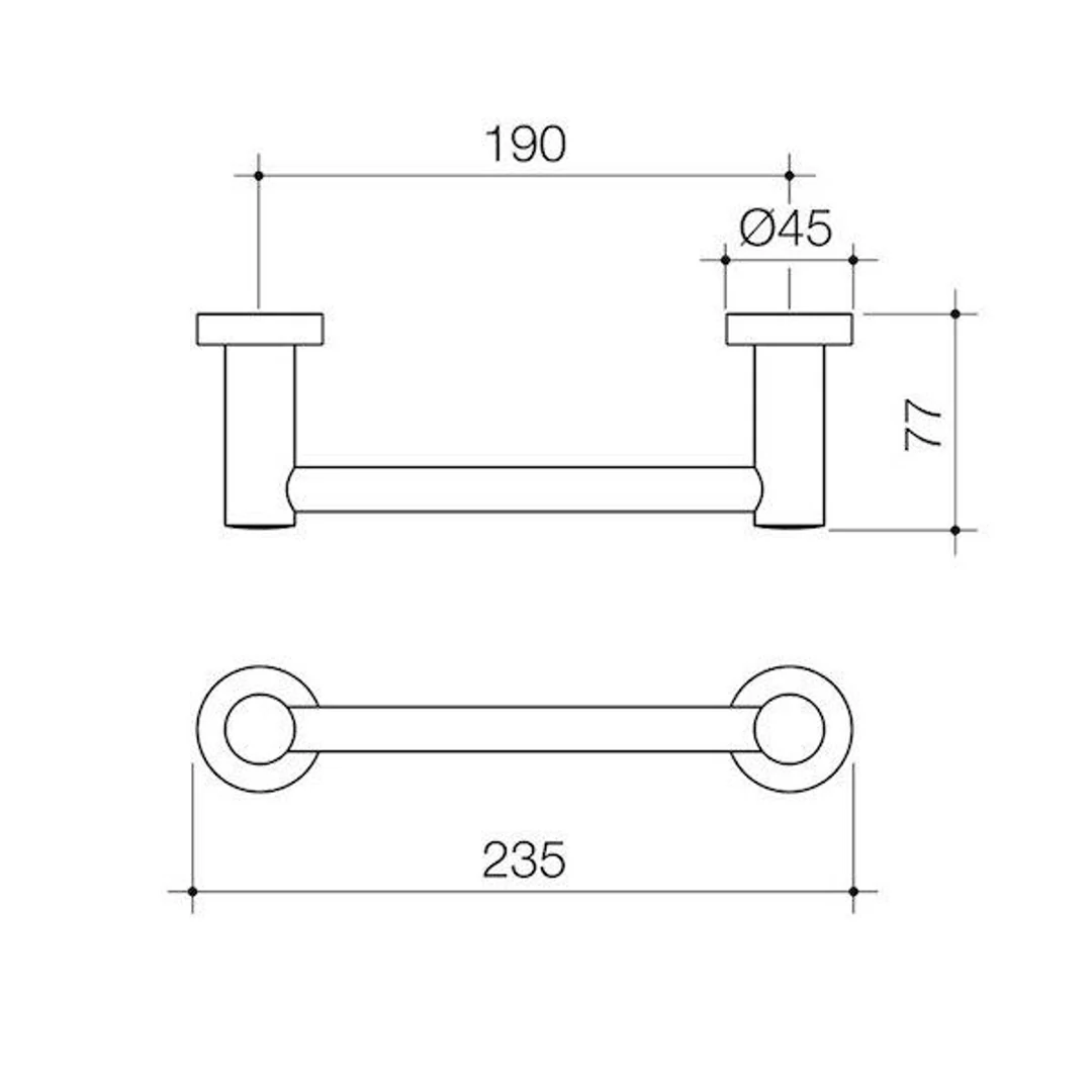 Caroma Cosmo Metal Hand Towel Rail 200mm Chrome - Image 4