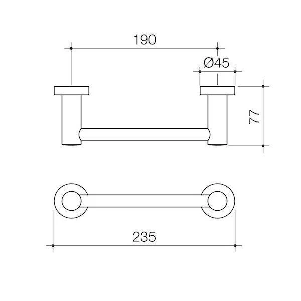 Caroma Cosmo Metal Hand Towel Rail 200mm Chrome - Image 5