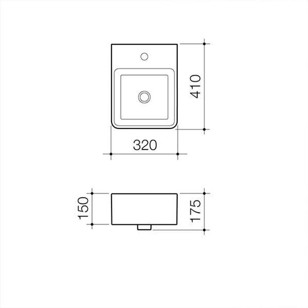 Caroma Cube Hand Wall Basin 320mm - Image 4