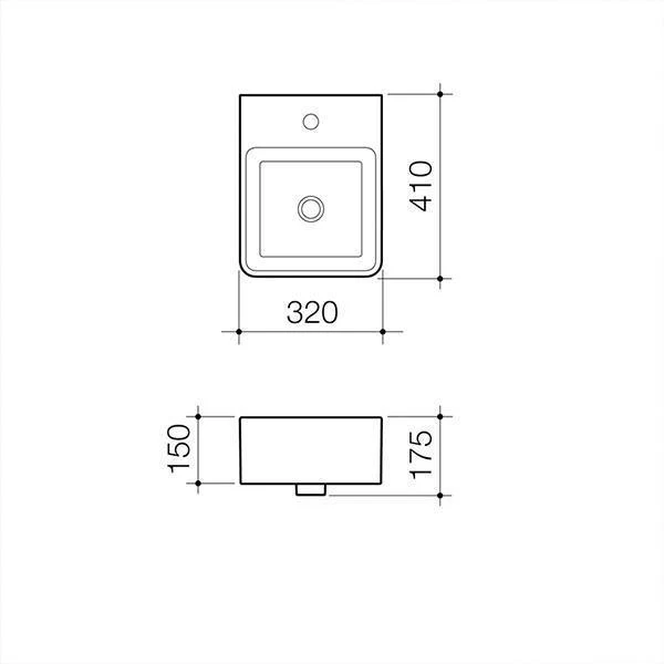 Caroma Cube Hand Wall Basin 320mm - Image 9