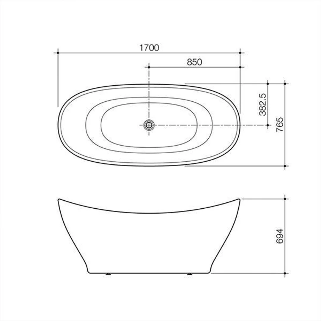 Caroma Cupid Freestanding Bath 1700mm - Image 6