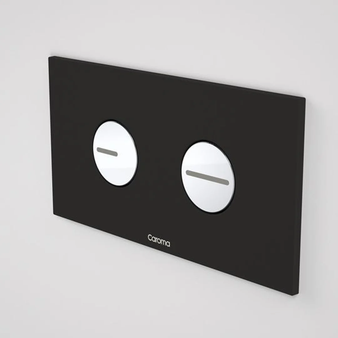 Caroma Invisi Series II Round Dual Flush Plate & Buttons - Black - Image 2