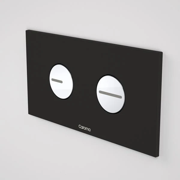 Caroma Invisi Series II Round Dual Flush Plate & Buttons - Black - Image 3