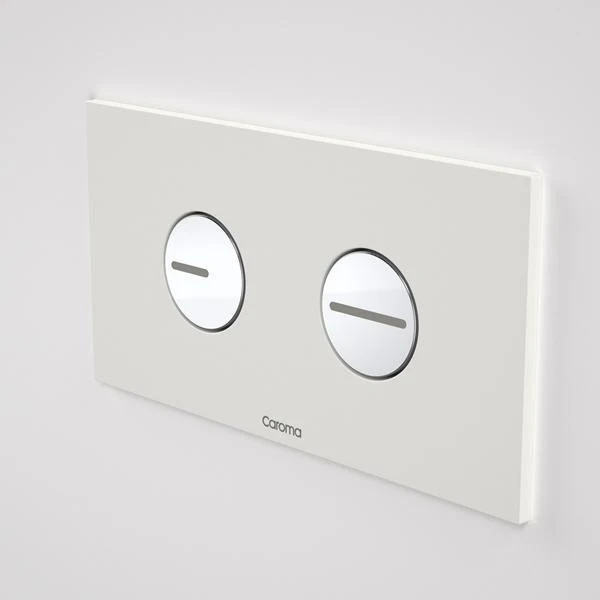 Caroma Invisi Series II Round Dual Flush Plate & Buttons - White - Image 3