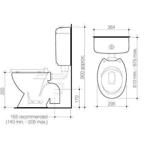 Caroma Junior 200 Connector Toilet Suite - S Trap - Image 5