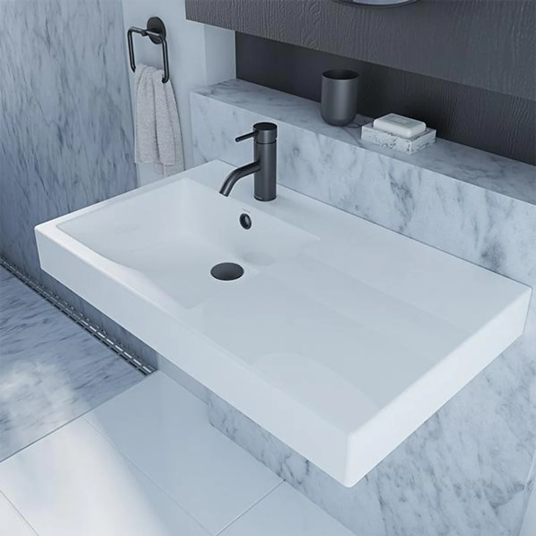 Caroma Liano Nexus 750 Wall Basin Rh  1 Tap Hole 665415W - Image 2