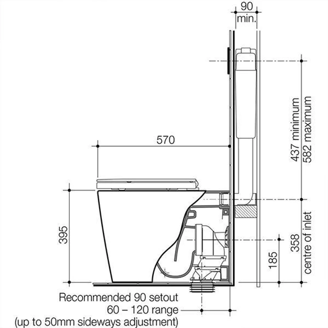 Caroma Liano Wall Faced Invisi Series II Toilet Suite - Image 5