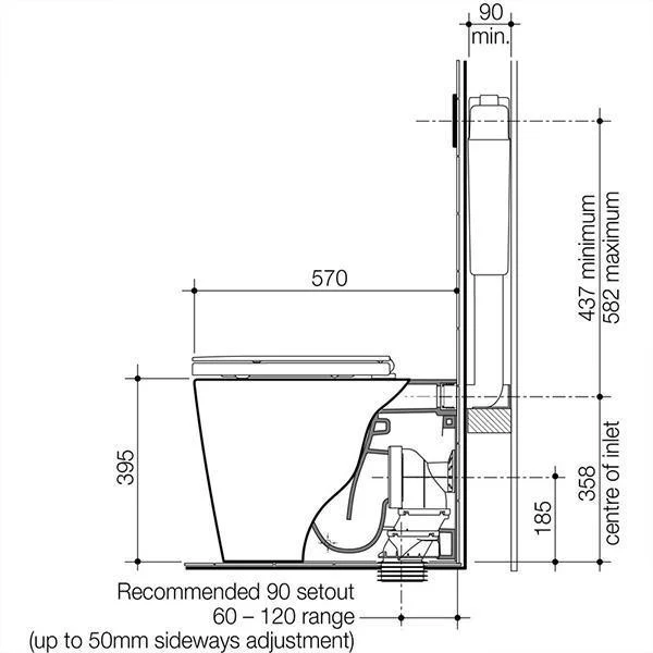 Caroma Liano Wall Faced Invisi Series II Toilet Suite - Image 6