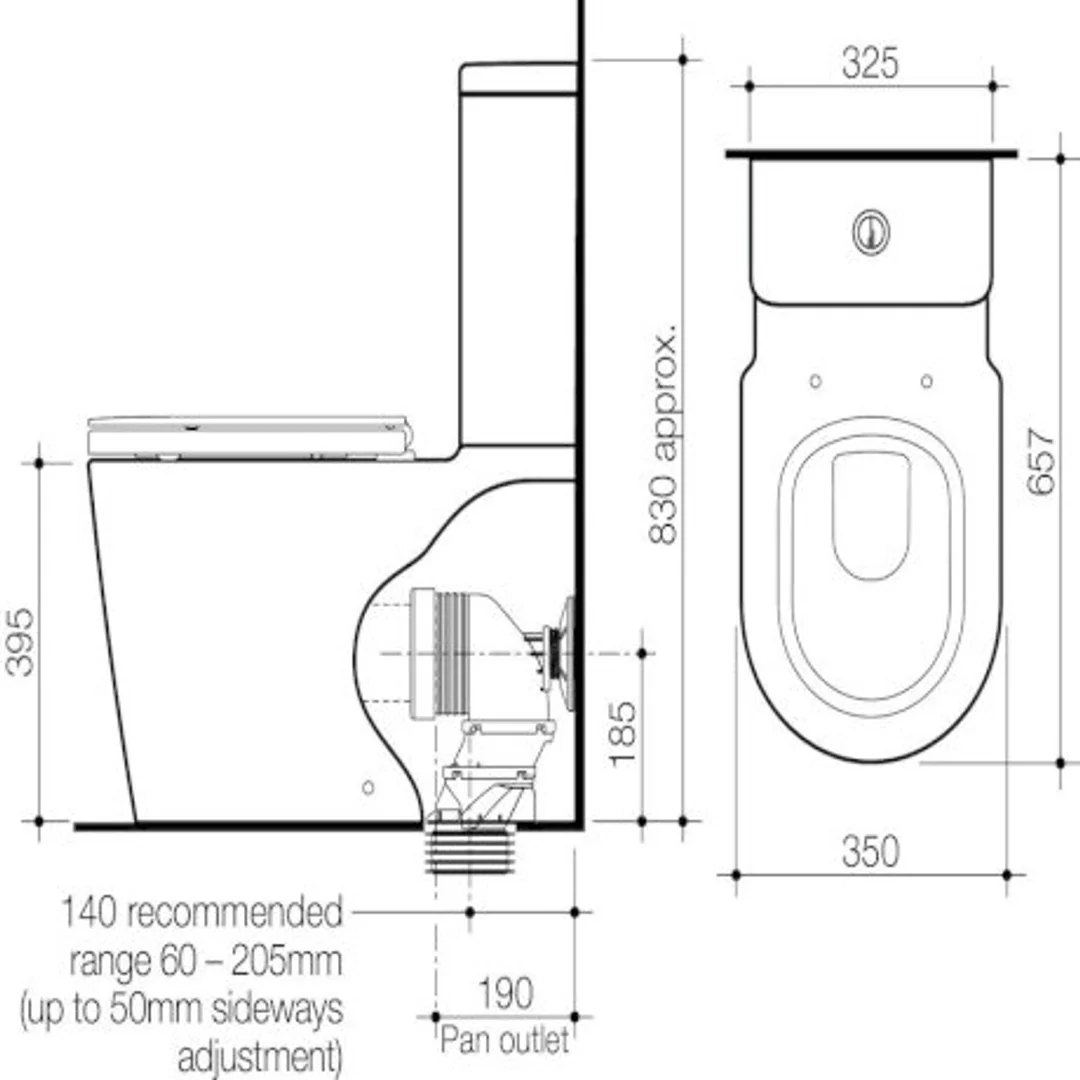 Caroma Liano Wall Faced Toilet Suite - Image 3