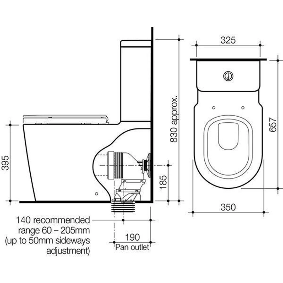 Caroma Liano Wall Faced Toilet Suite - Image 4