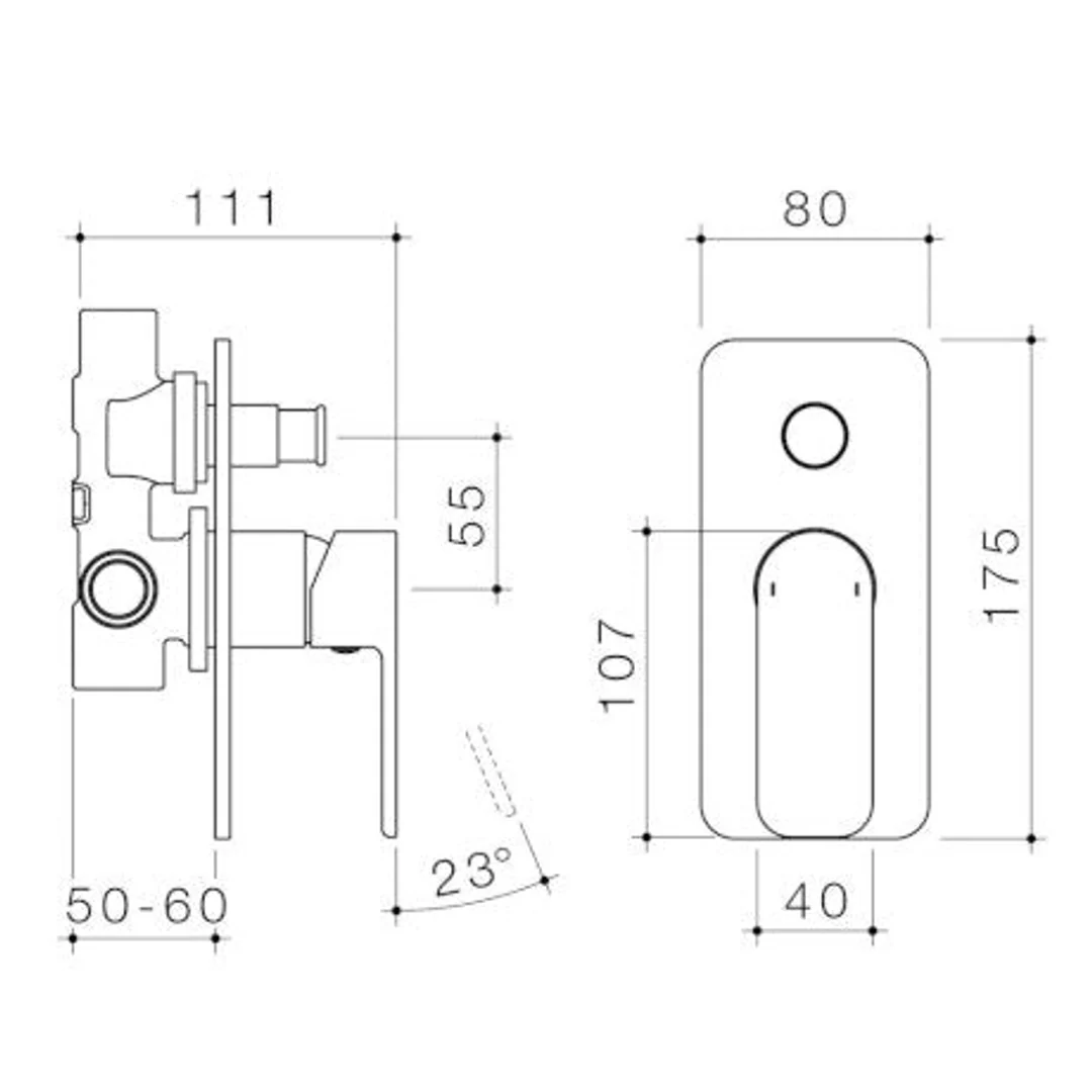 Caroma Luna Bath/Shower Mixer With Diverter Chrome - Image 4