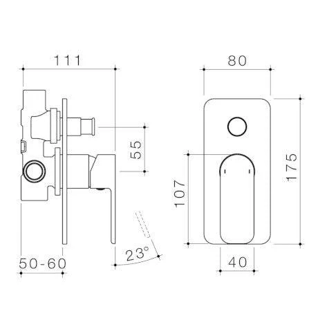 Caroma Luna Bath/Shower Mixer With Diverter Chrome - Image 5