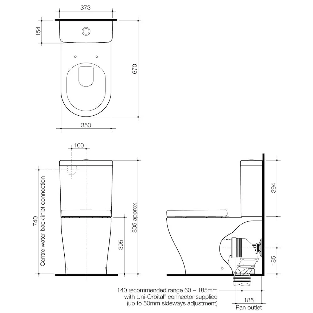 Caroma Luna Plus Wall Face C/C Suite Back Entry - Image 4