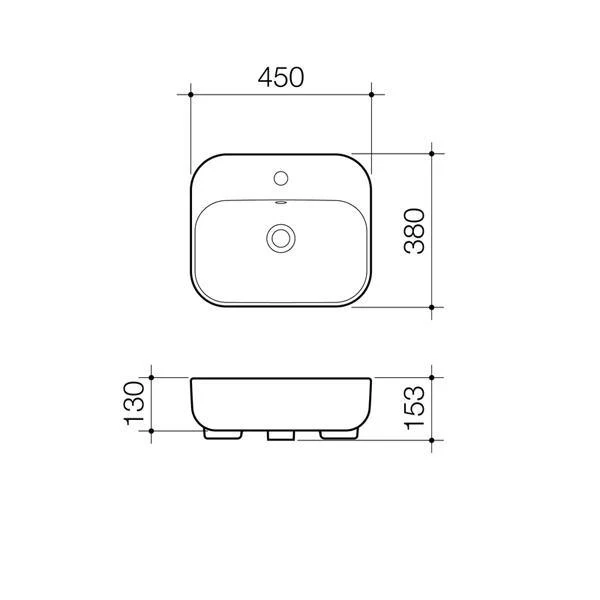 Caroma Luna Semi Recessed Basin 1 Tap Hole White 873615W - Image 4