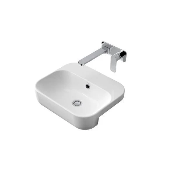 Caroma Luna Semi Recessed Basin 1 Tap Hole White 873615W - Image 5