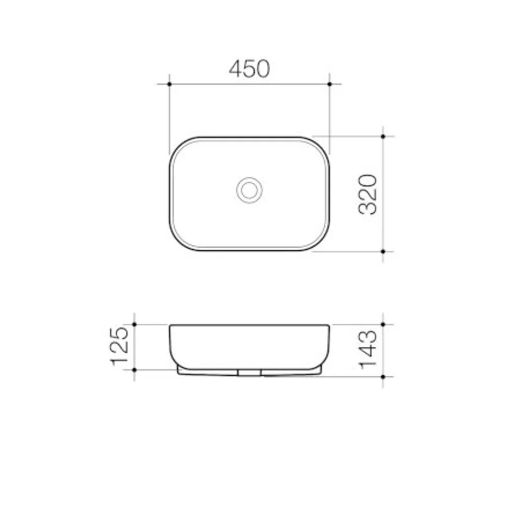 Caroma Luna Semi Recessed Basin (Without Tap Landing) - Image 3