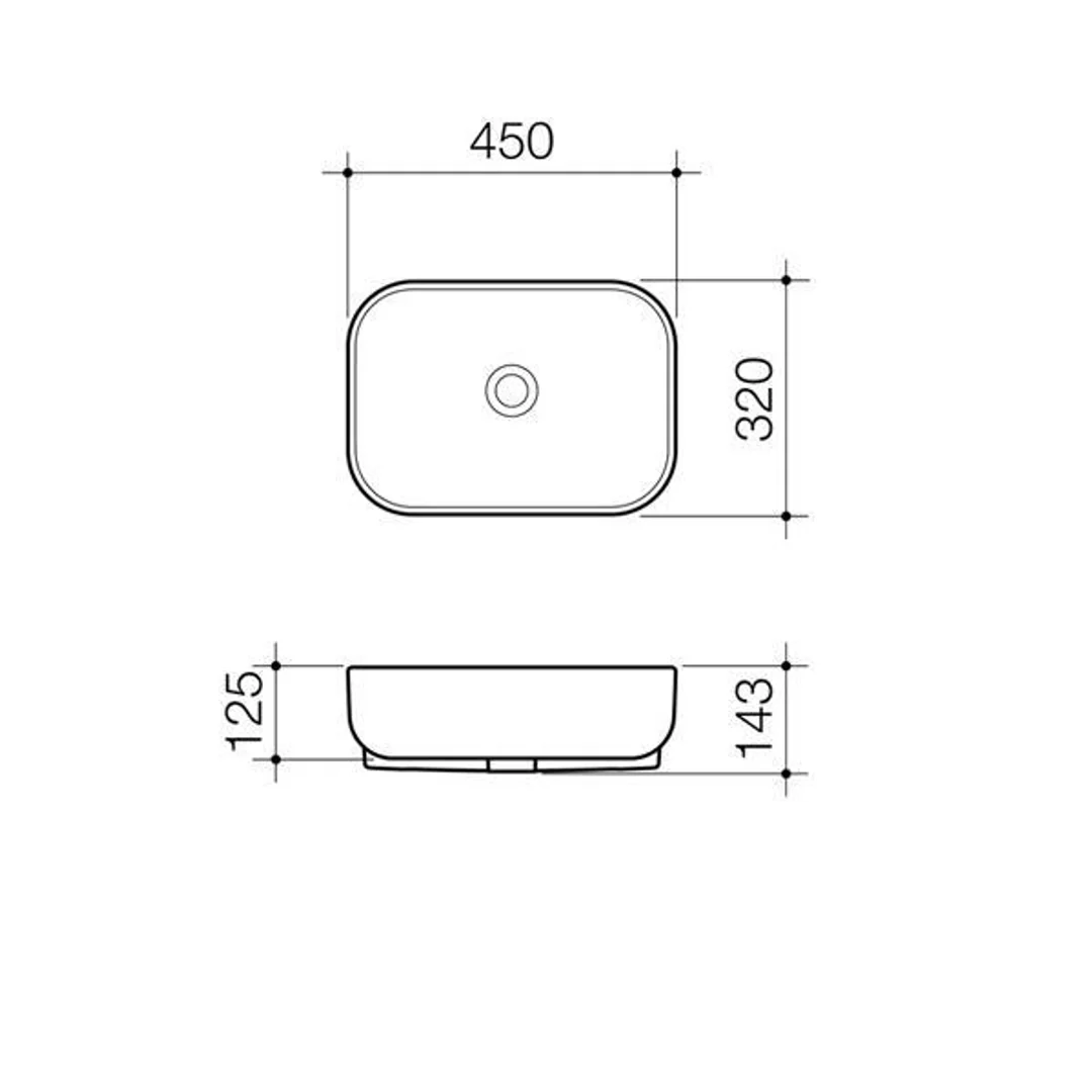 Caroma Luna Semi Recessed Basin (Without Tap Landing) - Image 5