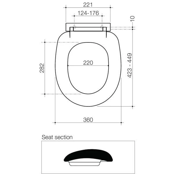 Caroma Profile Soft Close Seat Plastic Hinge Plate   White - Image 3