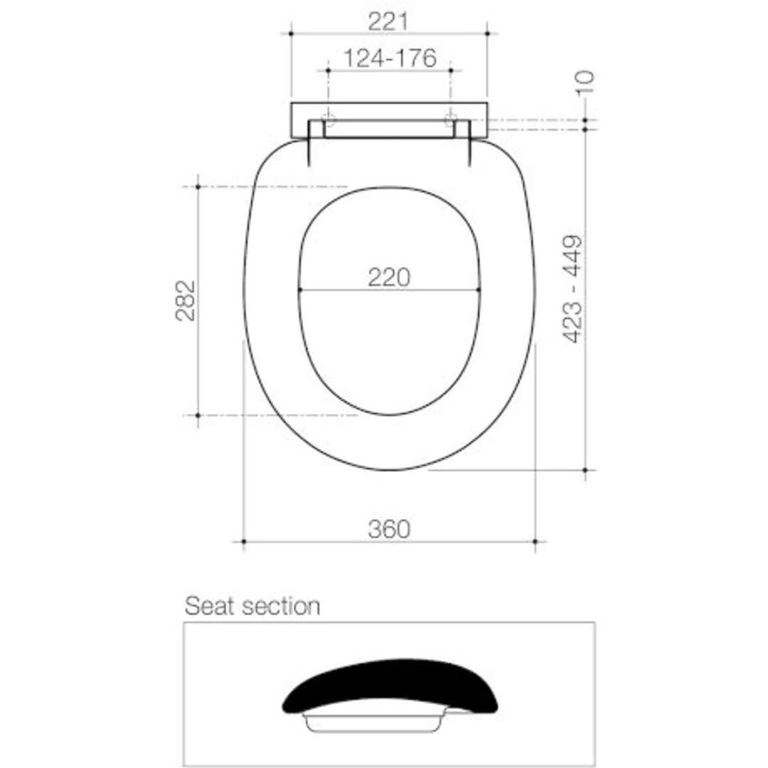 Caroma Profile Standard Seat Plastic Hinge - Image 3