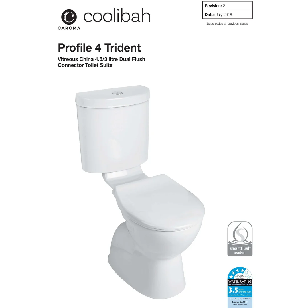Caroma Profile/Trident Connector S Trap Suite Std Seat White - Image 4