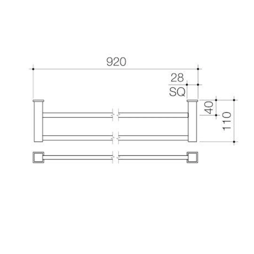 Caroma Quatro Double Towel Rail-900mm - Image 4