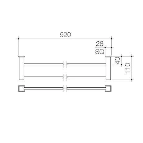 Caroma Quatro Double Towel Rail-900mm - Image 5