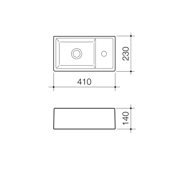 Caroma Teo 410mm Hand Wall Basin - Image 4