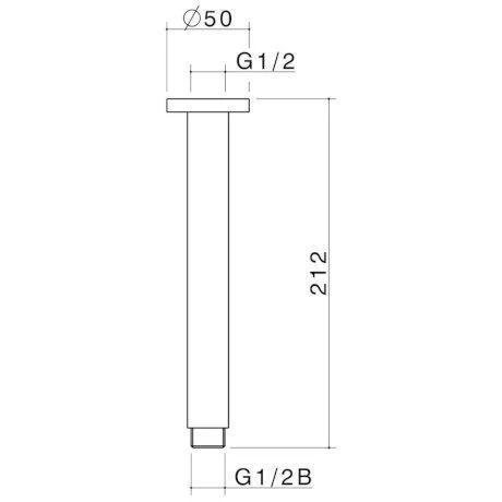 Caroma Titan Stainless Steel Ceiling Arm - 200mm - Image 5