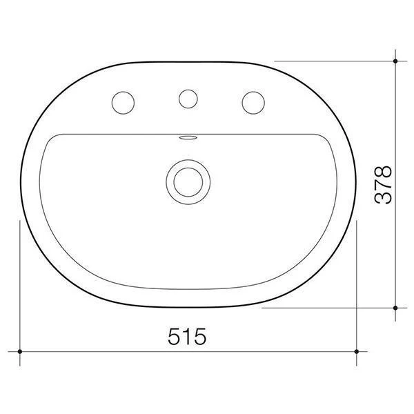 Caroma Track Inset Basin White 1 Tap Hole - Image 5