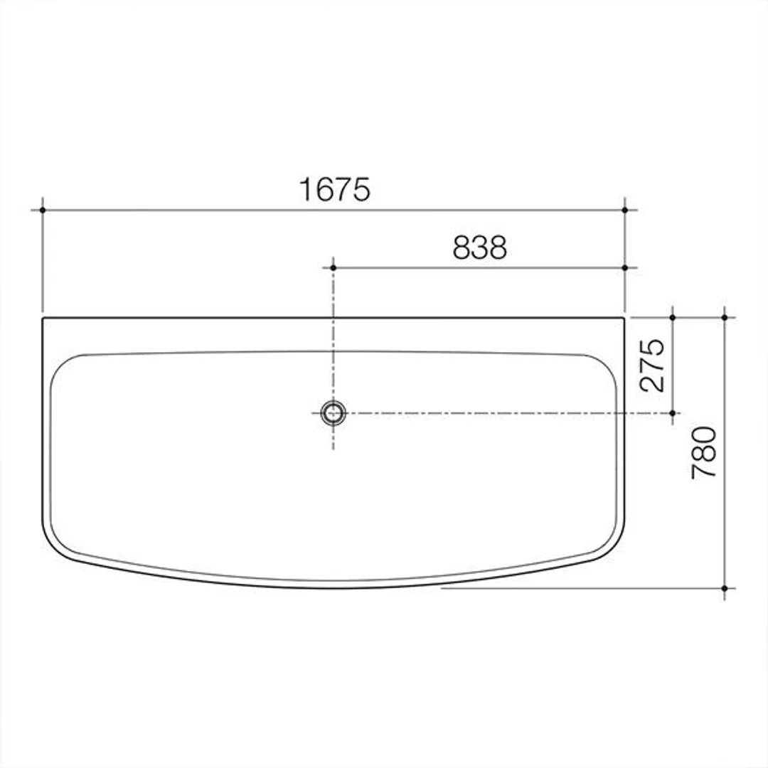 Caroma Urbane Back To Wall Freestanding Bath  1675mm - Image 7