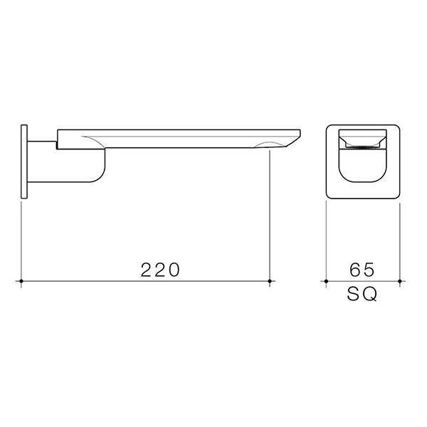 Caroma Urbane II 220mm Square Bath Swivel Outlet Matte Black - Image 5