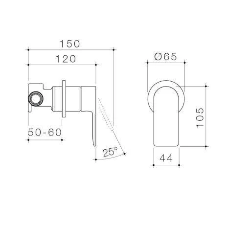 Caroma Urbane II Bath/Shower Mixer Round Brushed Nickel - Image 4