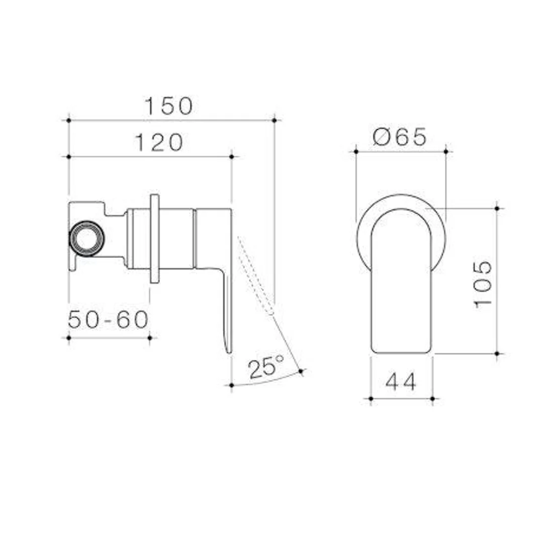 Caroma Urbane II Bath/Shower Mixer Square Matte Black - Image 4