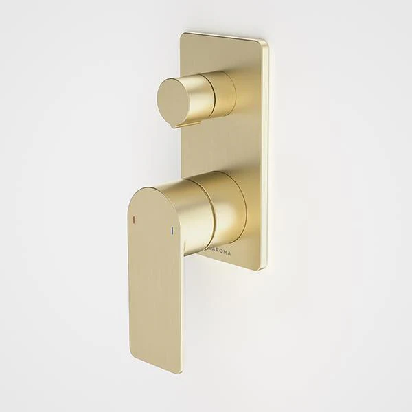 Caroma Urbane II Bath/Shower Mixer With Diverter Rectangle Brushed Brass - Image 3