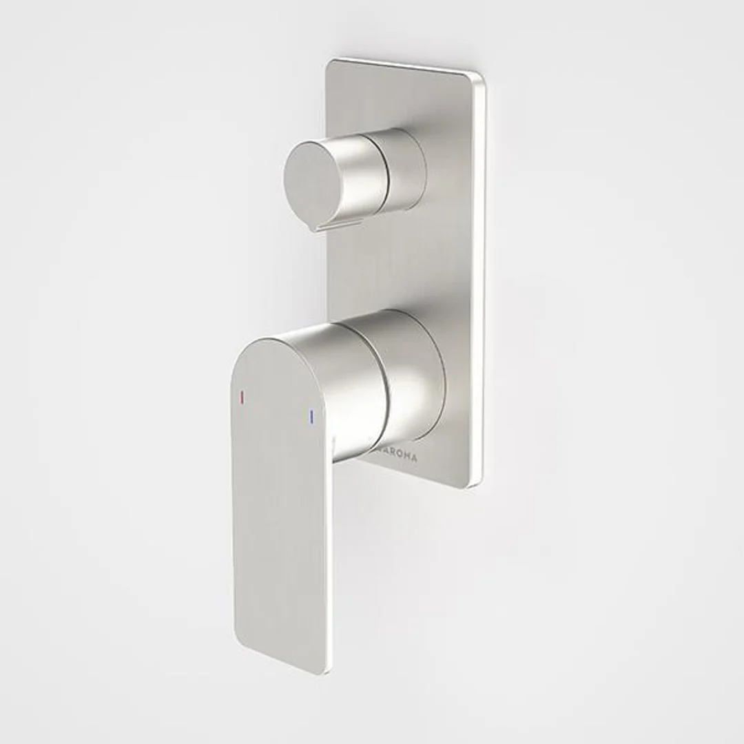 Caroma Urbane II Bath/Shower Mixer With Diverter Rectangle Brushed Nickel - Image 2