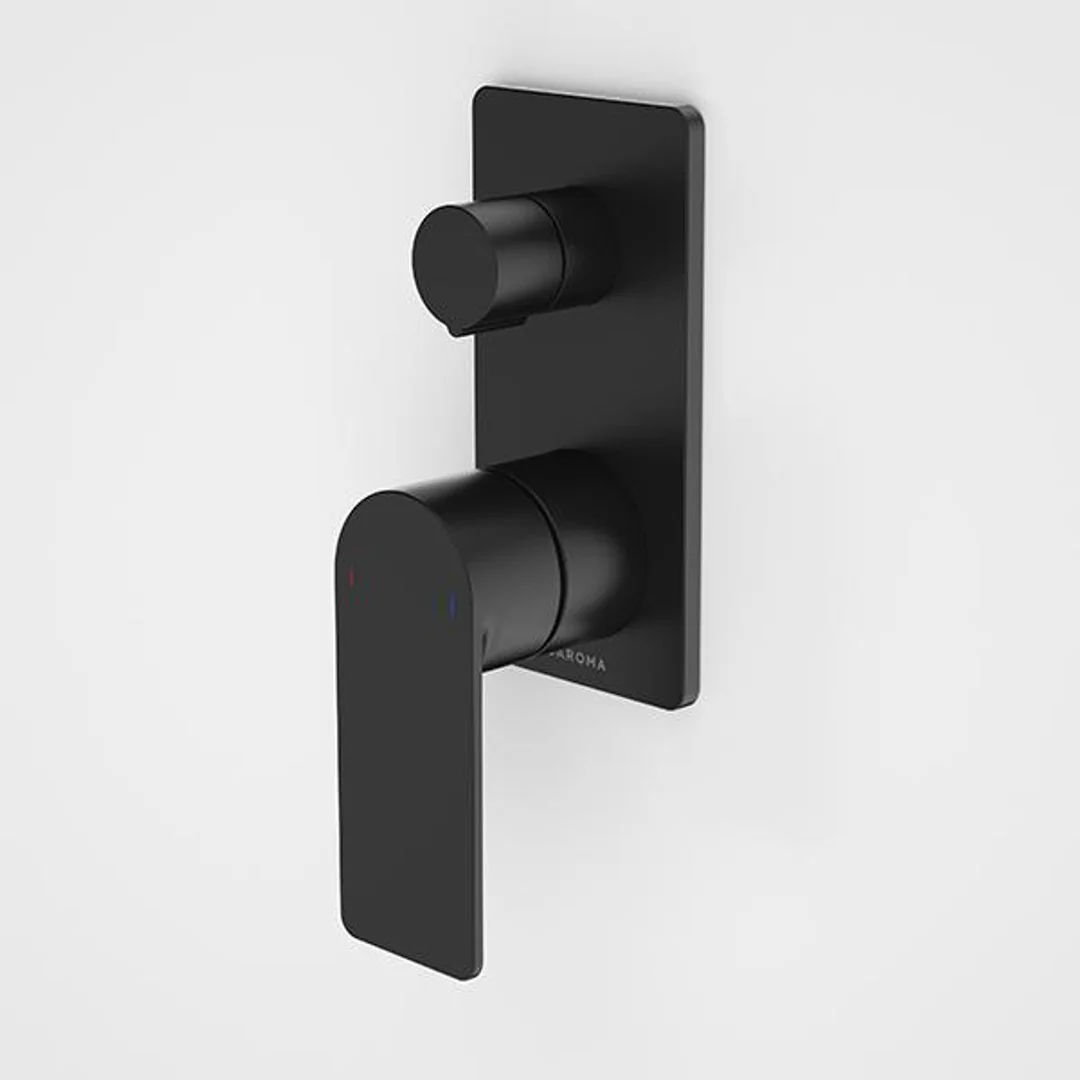 Caroma Urbane II Bath/Shower Mixer With Diverter Rectangle Matte Black