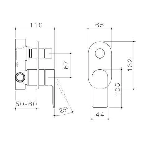 Caroma Urbane II Bath/Shower Mixer With Diverter Round Gunmetal - Image 4