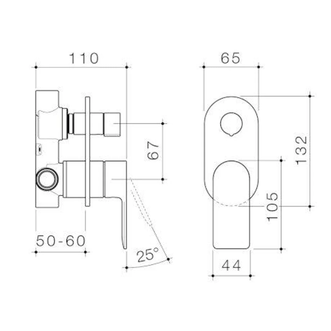 Caroma Urbane II Bath/Shower Mixer With Diverter Round Matte Black - Image 4