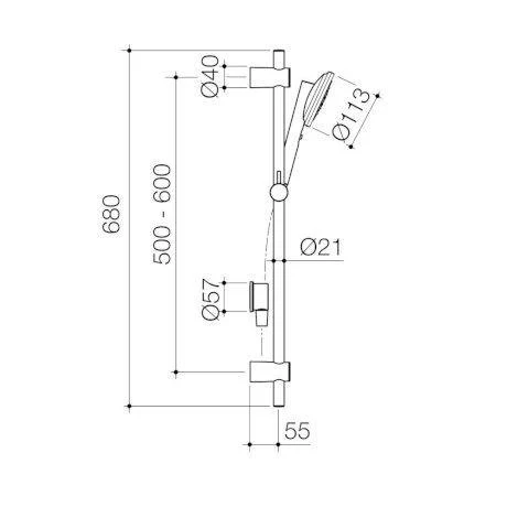 Caroma Urbane II Rail Shower Gunmetal - Image 4
