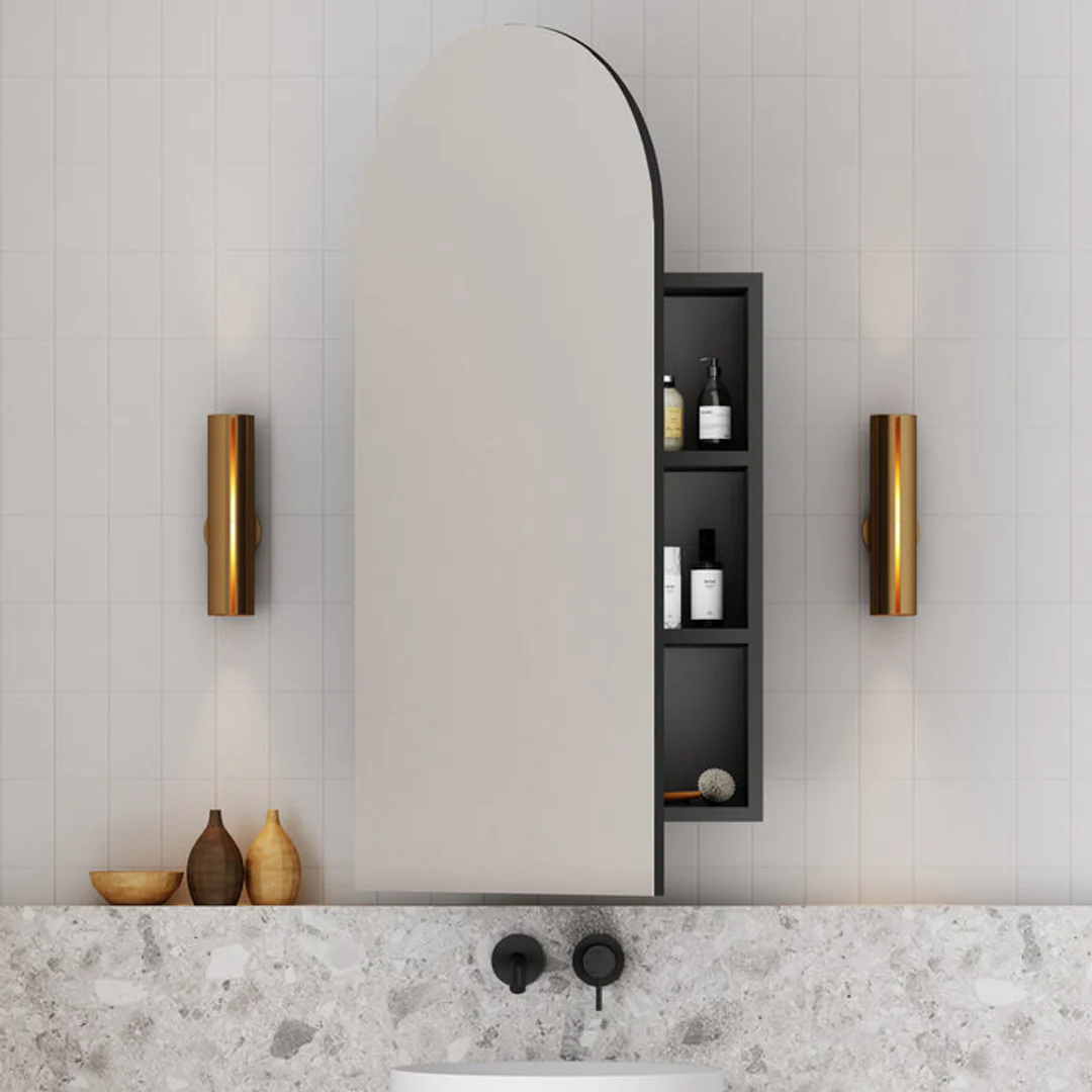Cassa Design Archied Shaving Cabinet 450X900X150mm R/H Hinge Matte Black - Image 4