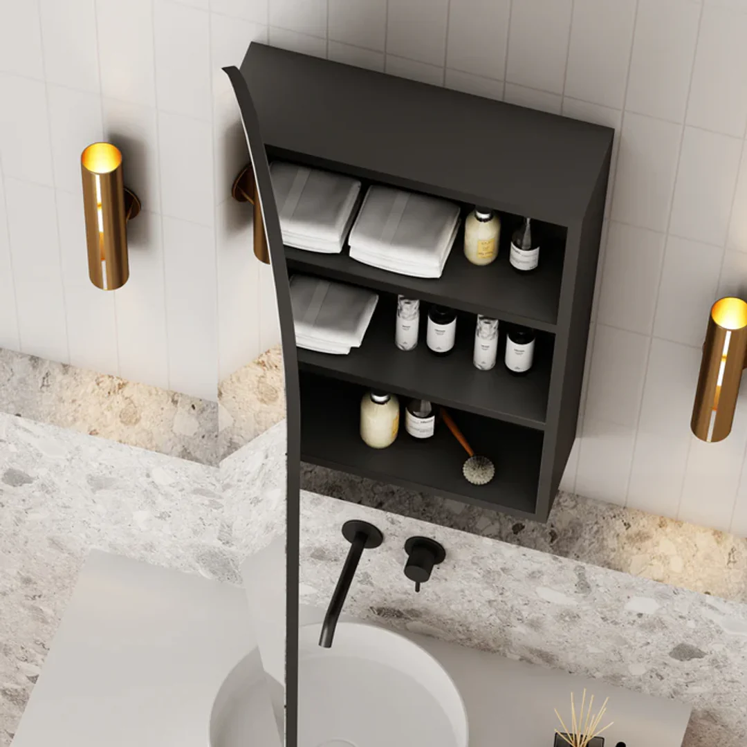 Cassa Design Archied Shaving Cabinet 750X1200X150mm Matte Black - Image 3