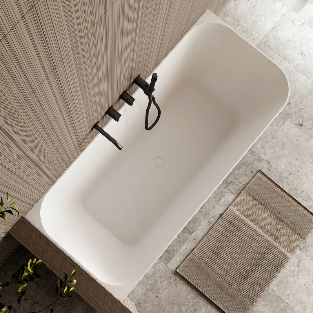 Cassa Design Ashton Corner Back To Wall Bath Left Hand Corner Matte White 1500mm - Image 4