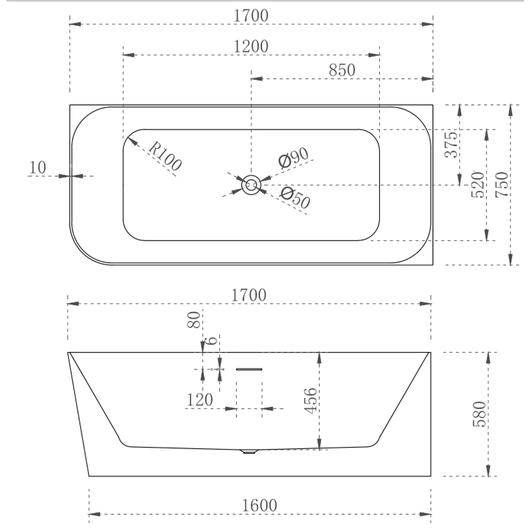 Cassa Design Ashton Corner Back To Wall Bath Right Hand Corner Matte White 1700mm - Image 3